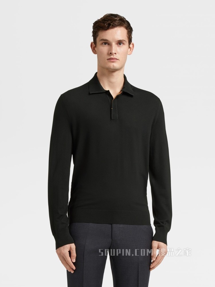 Zegna XXX 系列 CENTOVENTIMILA 针织羊毛 POLO 衫