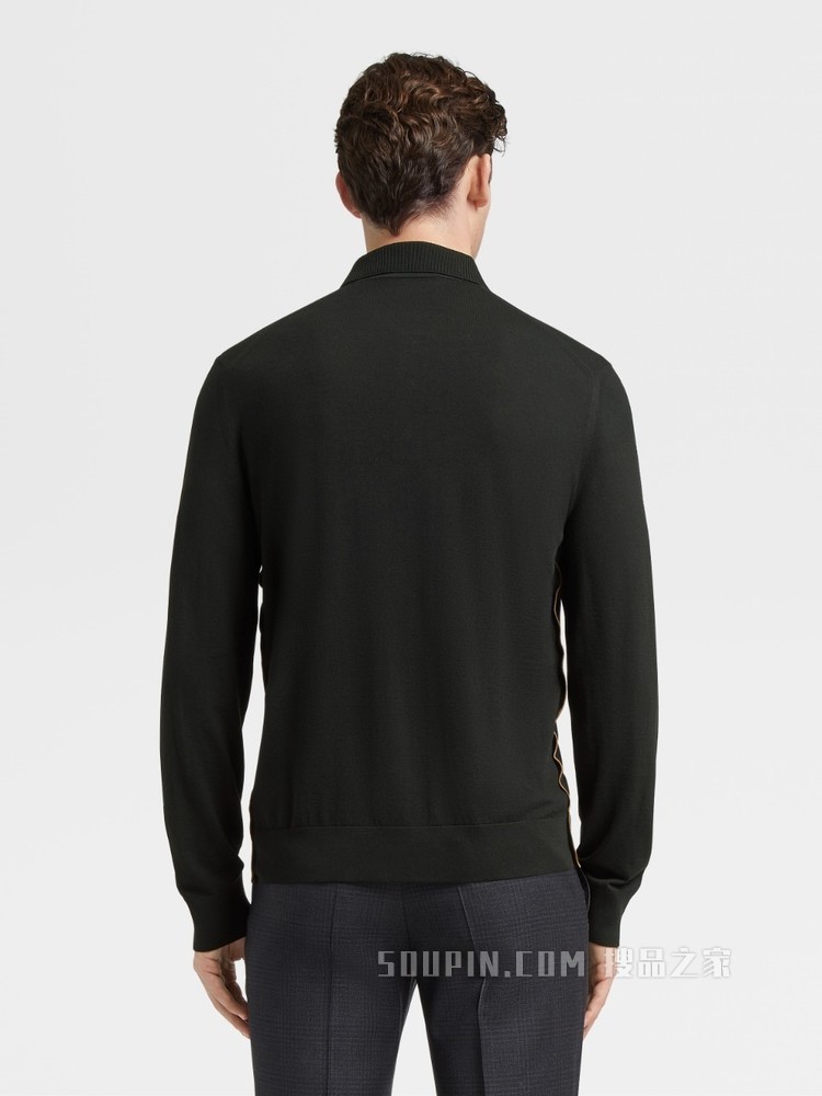 Zegna XXX 系列 CENTOVENTIMILA 针织羊毛 POLO 衫