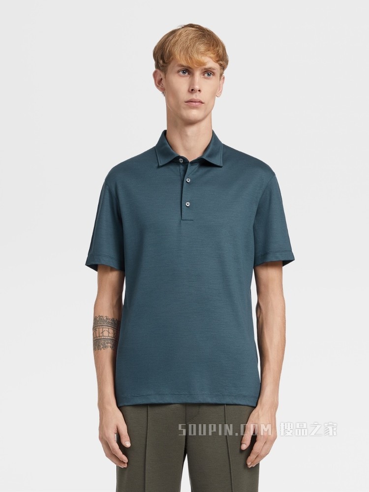 High Performance™ 羊毛针织短袖 Polo 衫