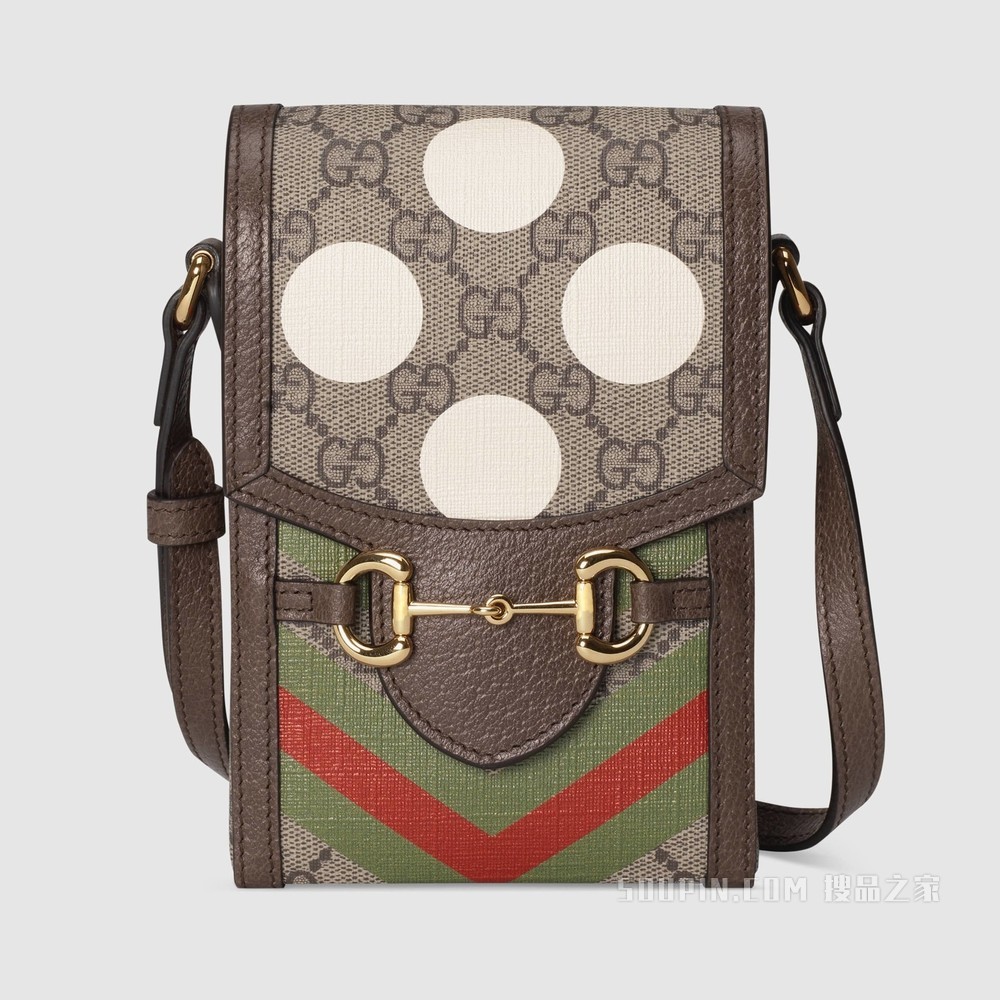 Gucci 马衔扣1955系列迷你手袋 GG Supreme帆布