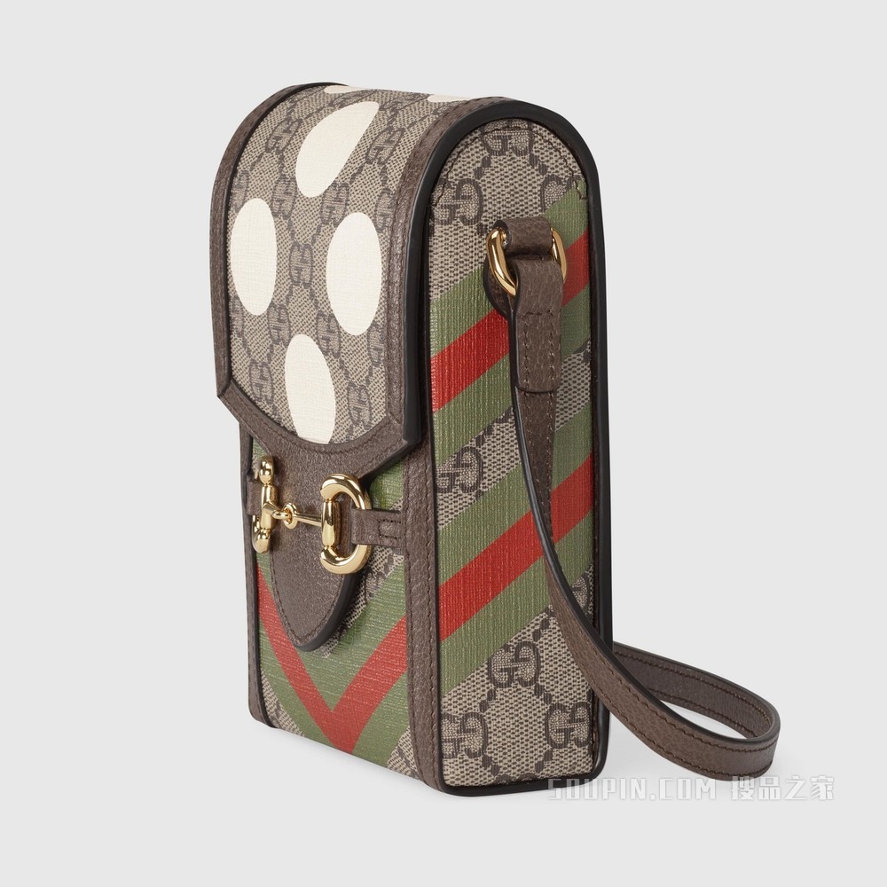 Gucci 马衔扣1955系列迷你手袋 GG Supreme帆布