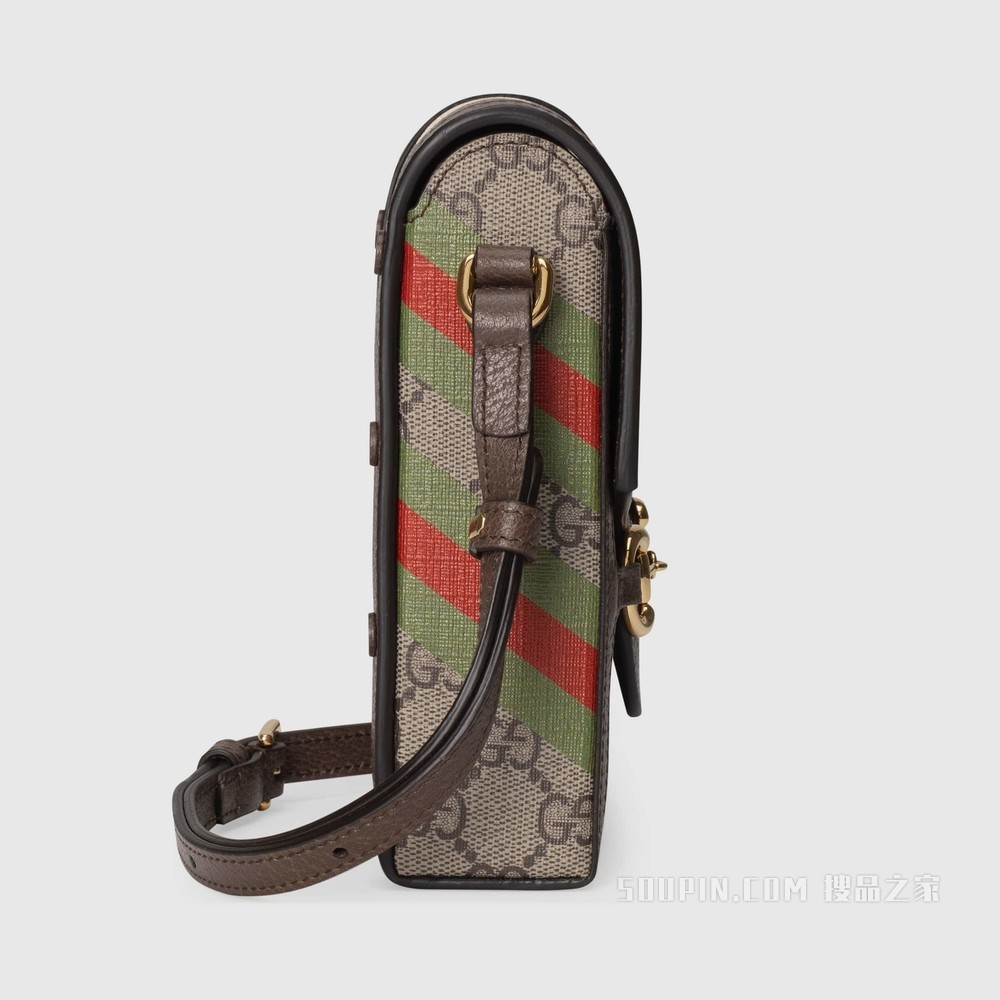 Gucci 马衔扣1955系列迷你手袋 GG Supreme帆布