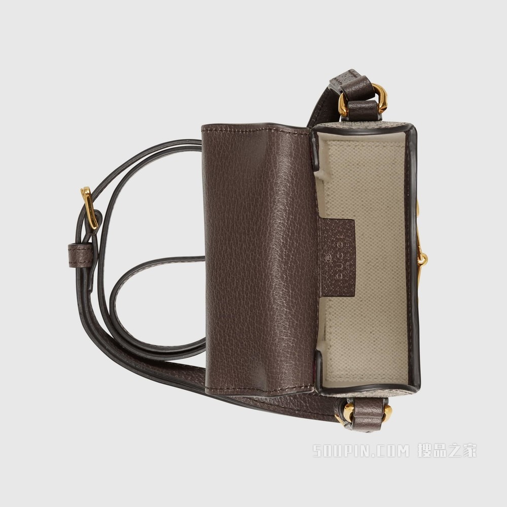 Gucci 马衔扣1955系列迷你手袋 GG Supreme帆布