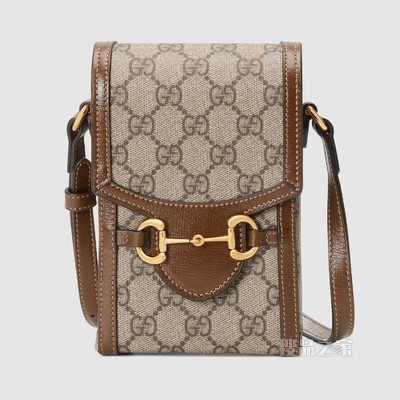Gucci 马衔扣1955系列迷你手袋 GG Supreme帆布