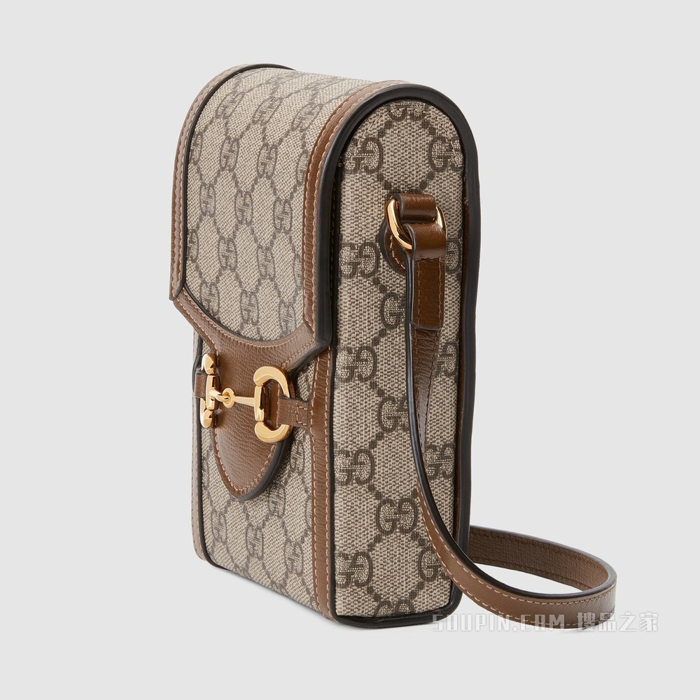Gucci 马衔扣1955系列迷你手袋 GG Supreme帆布