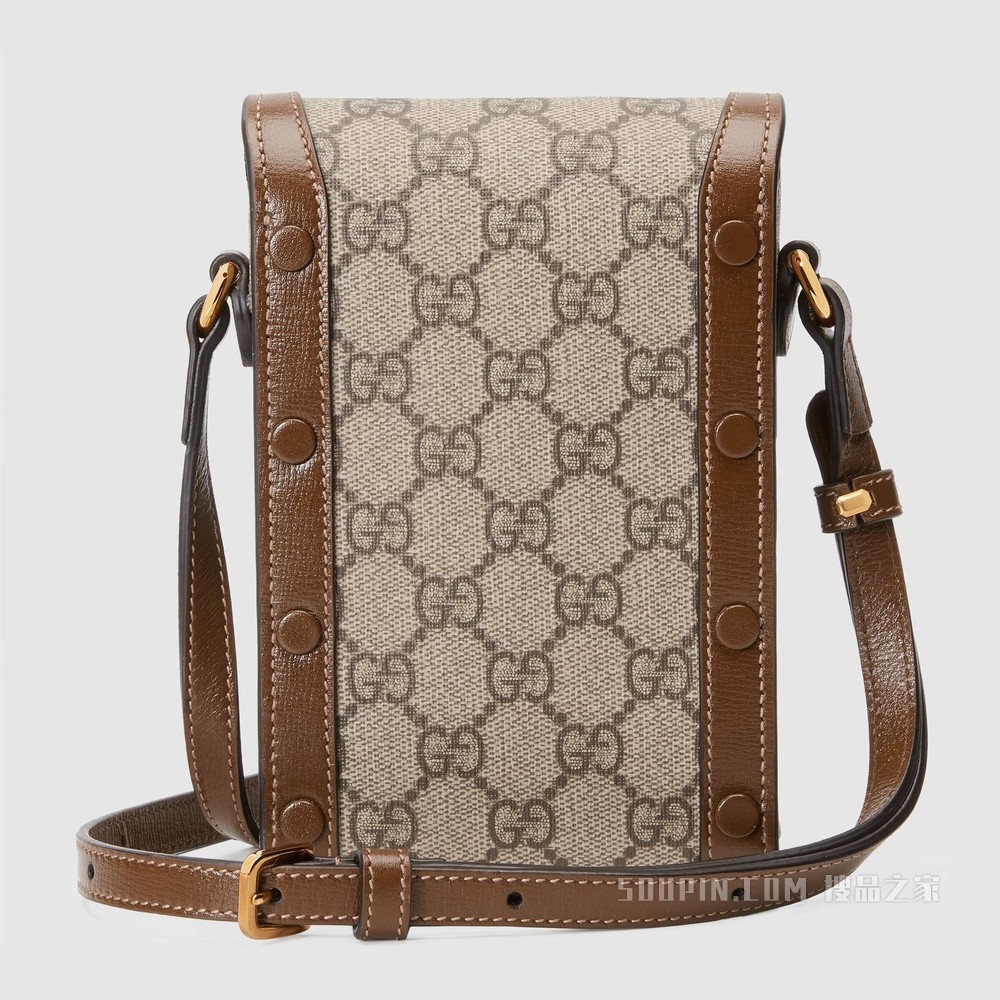 Gucci 马衔扣1955系列迷你手袋 GG Supreme帆布
