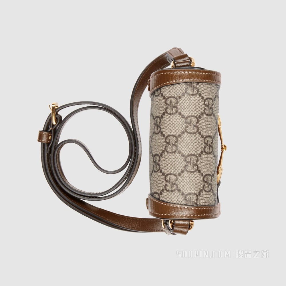 Gucci 马衔扣1955系列迷你手袋 GG Supreme帆布