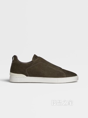 深军绿色麂皮 Triple Stitch 运动鞋