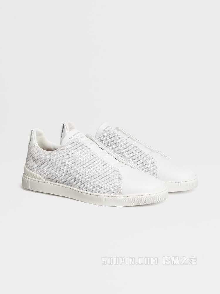 白色 PELLE TESSUTA™ Triple Stitch 球鞋