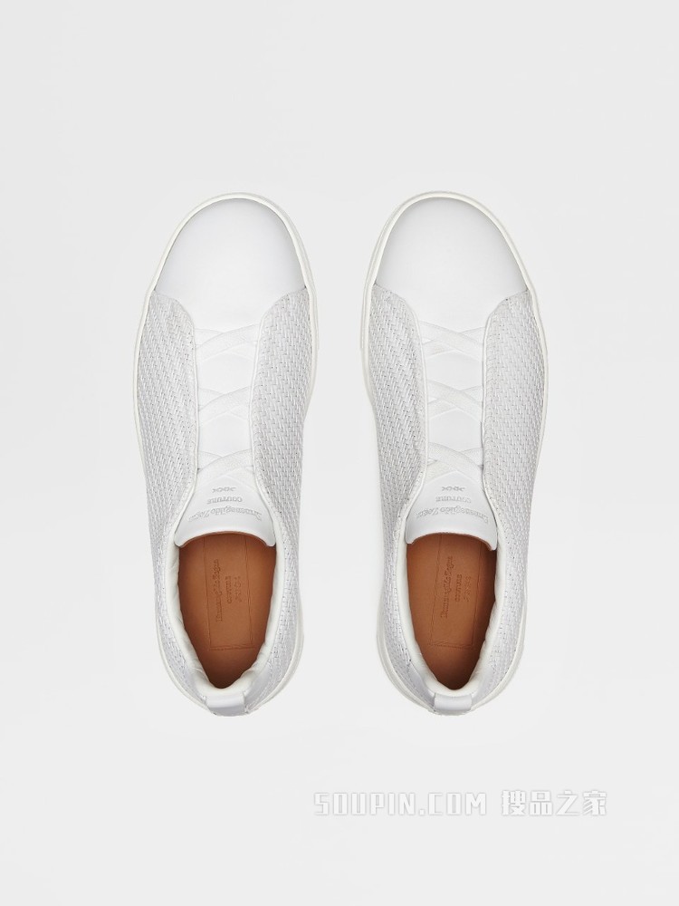 白色 PELLE TESSUTA™ Triple Stitch 球鞋