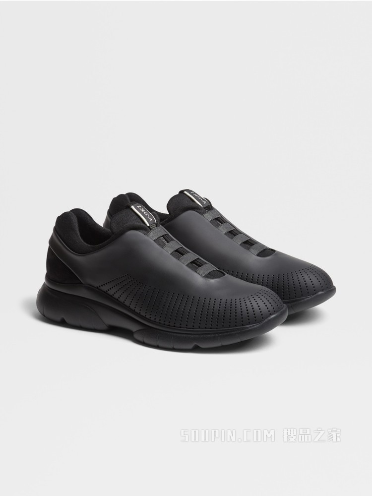 Sprinter 黑色Techmerino™羊毛配皮革运动鞋