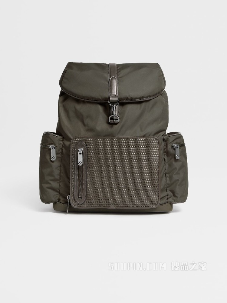 军绿色 PELLETESSUTA™ 配尼龙 Special 双肩背包