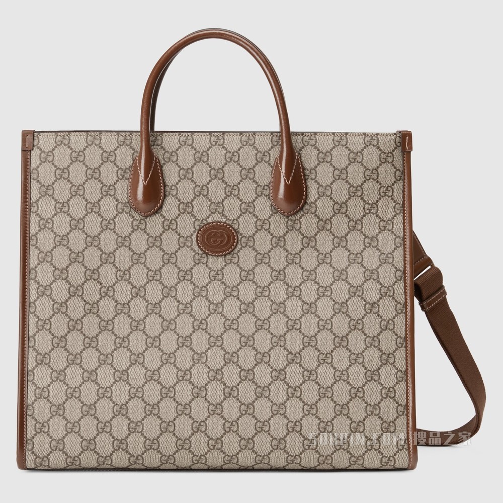 互扣式双G中号托特包 GG Supreme帆布