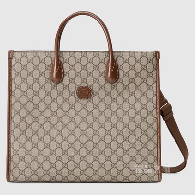 互扣式双G中号托特包 GG Supreme帆布