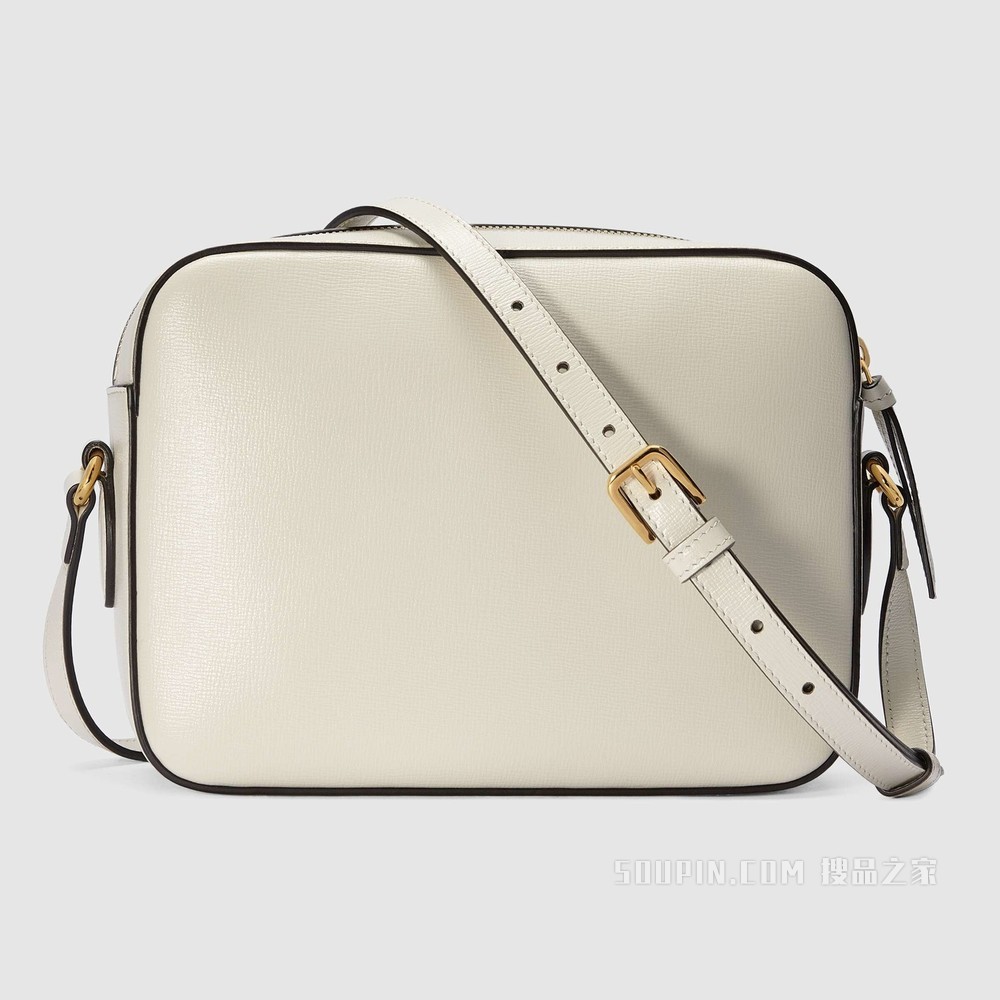 Gucci 马衔扣1955系列小号肩背包 白色皮革