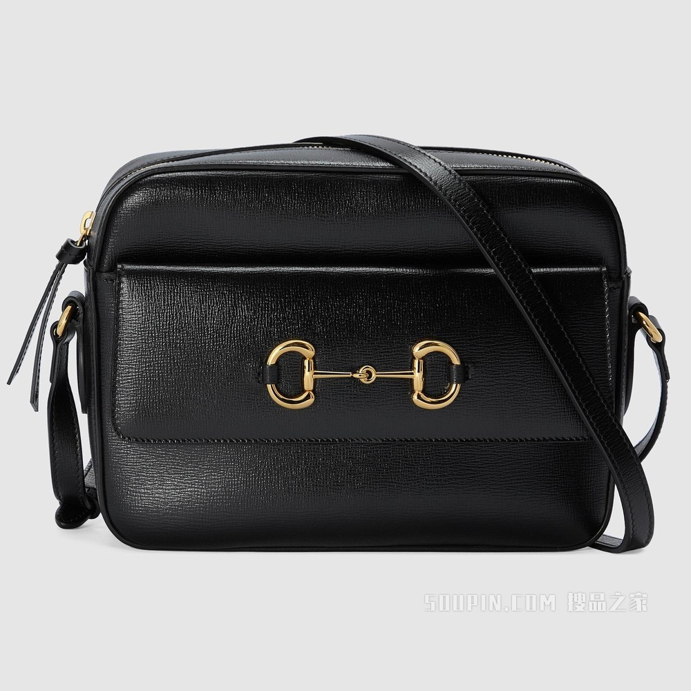 Gucci 马衔扣1955系列小号肩背包 黑色皮革