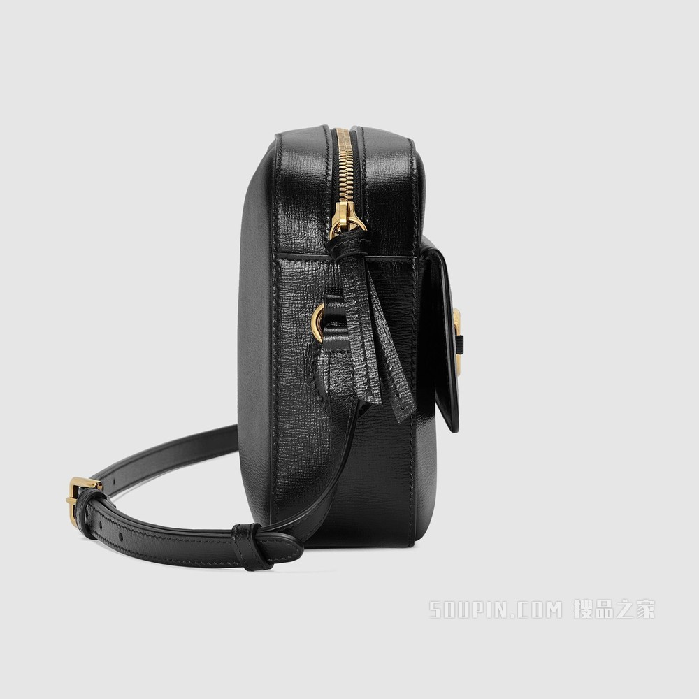 Gucci 马衔扣1955系列小号肩背包 黑色皮革