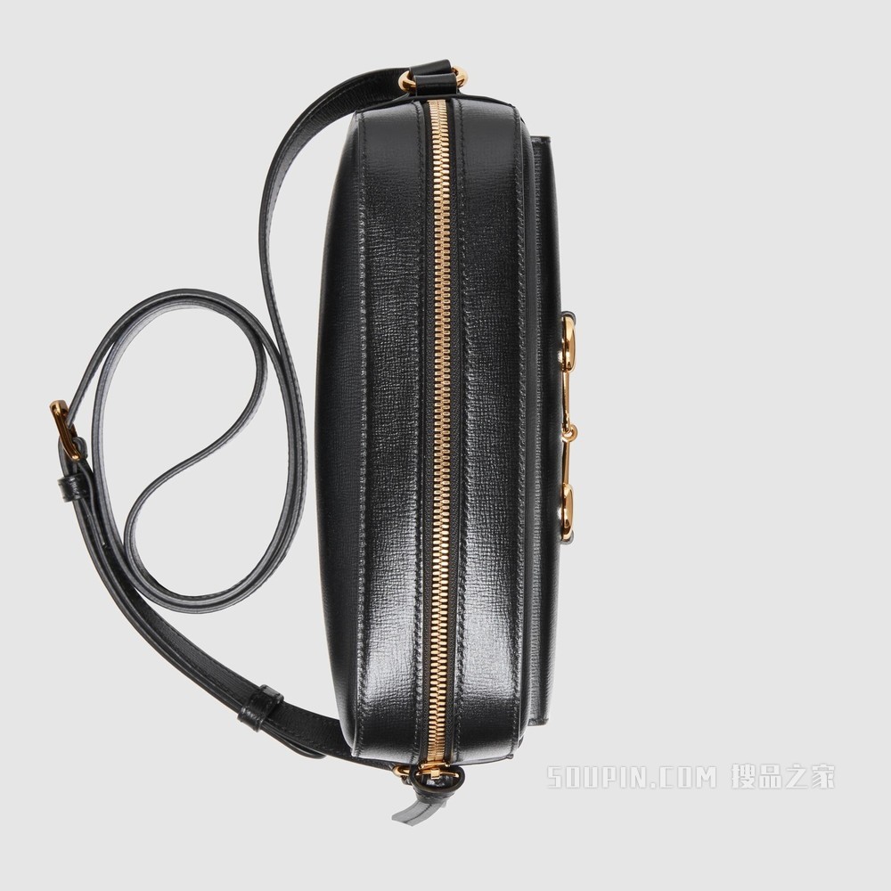 Gucci 马衔扣1955系列小号肩背包 黑色皮革