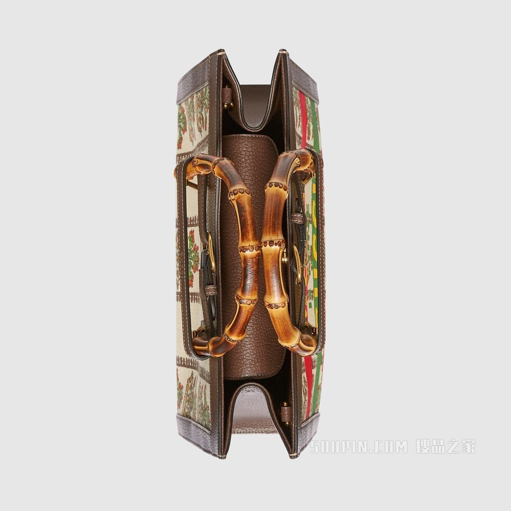 Gucci 100特别系列Diana中号手袋 象牙白色提花