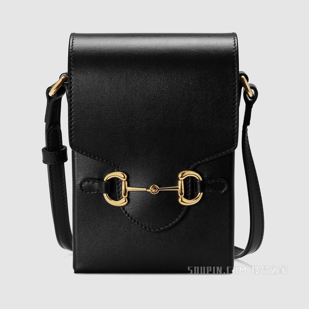 Gucci 马衔扣1955系列迷你手袋 黑色皮革