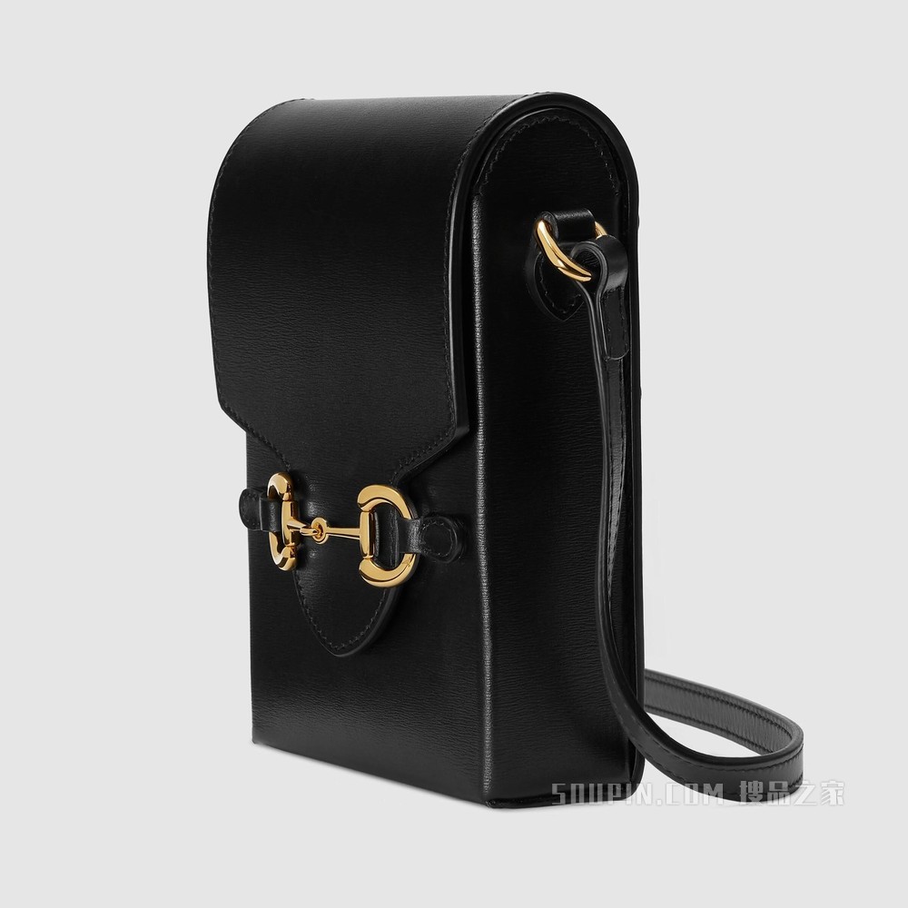 Gucci 马衔扣1955系列迷你手袋 黑色皮革