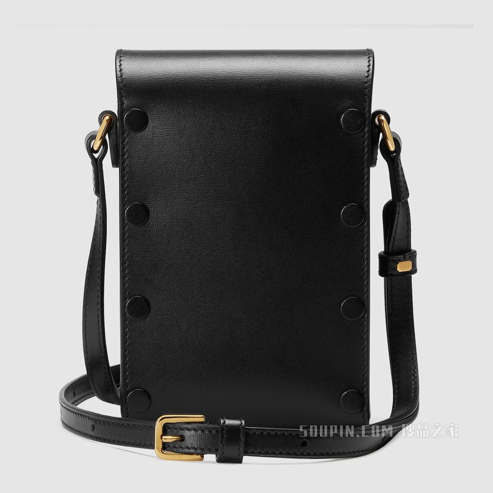 Gucci 马衔扣1955系列迷你手袋 黑色皮革