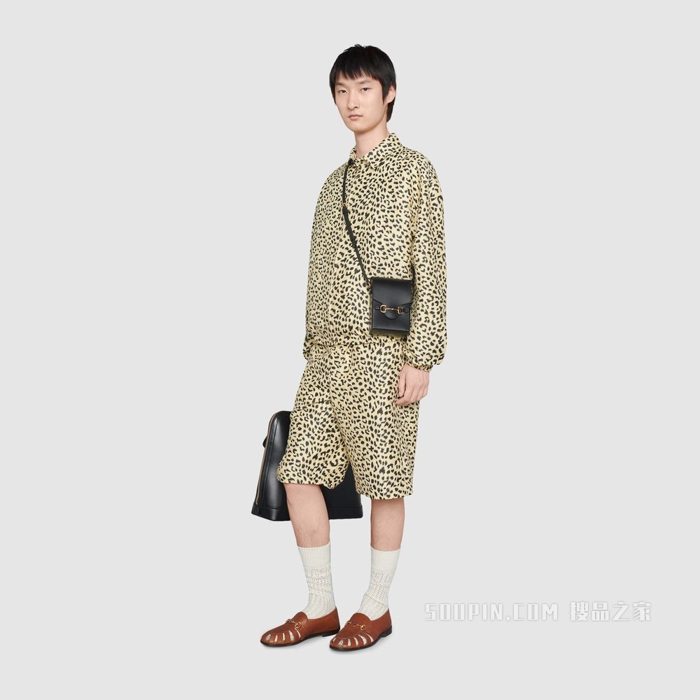 Gucci 马衔扣1955系列迷你手袋 黑色皮革