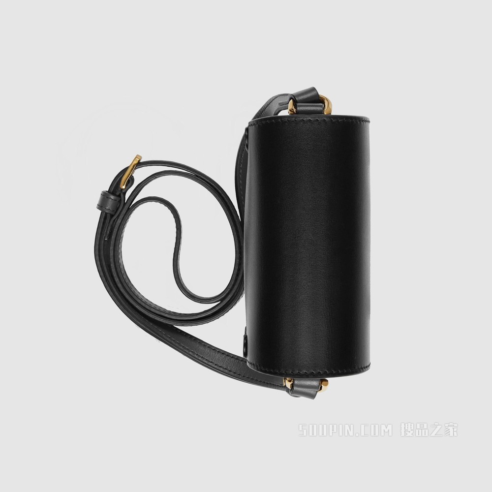 Gucci 马衔扣1955系列迷你手袋 黑色皮革