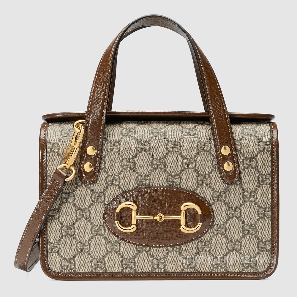 Gucci 马衔扣1955系列迷你手提包 GG Supreme帆布