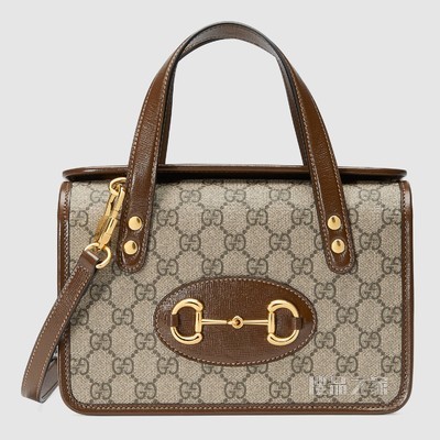 Gucci 马衔扣1955系列迷你手提包 GG Supreme帆布