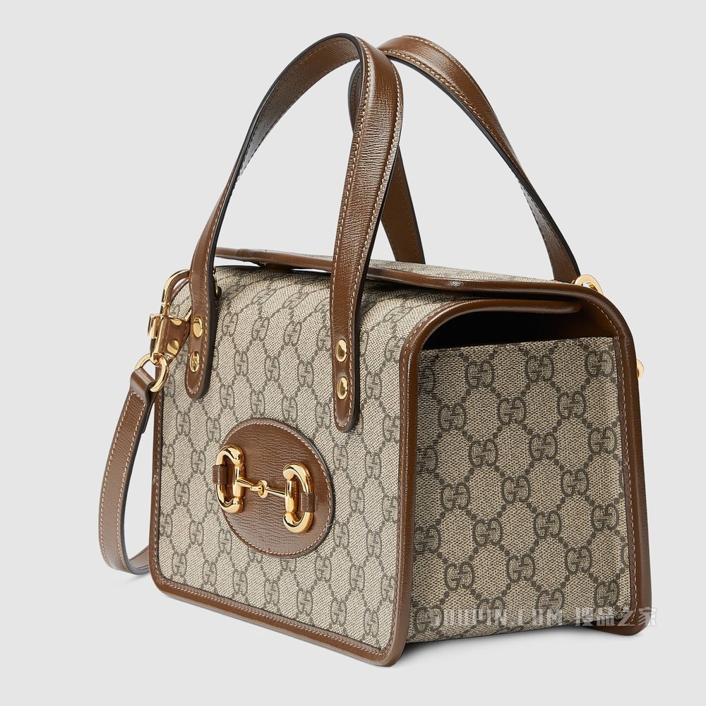 Gucci 马衔扣1955系列迷你手提包 GG Supreme帆布