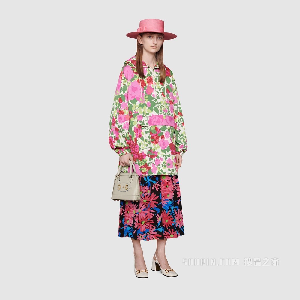 Gucci 马衔扣1955系列迷你手提包 白色皮革