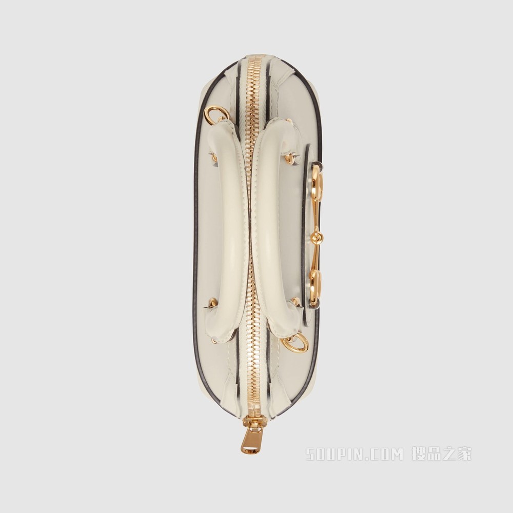 Gucci 马衔扣1955系列迷你手提包 白色皮革