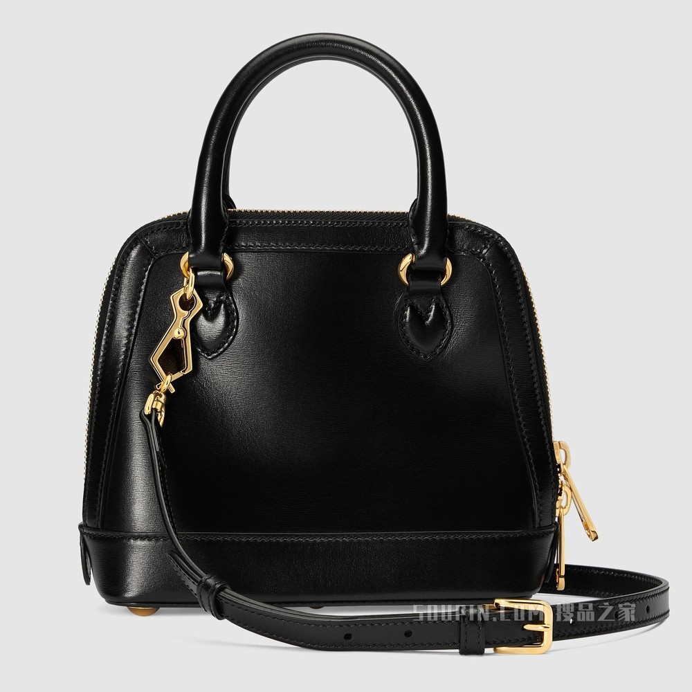 Gucci 马衔扣1955系列迷你手提包 黑色皮革