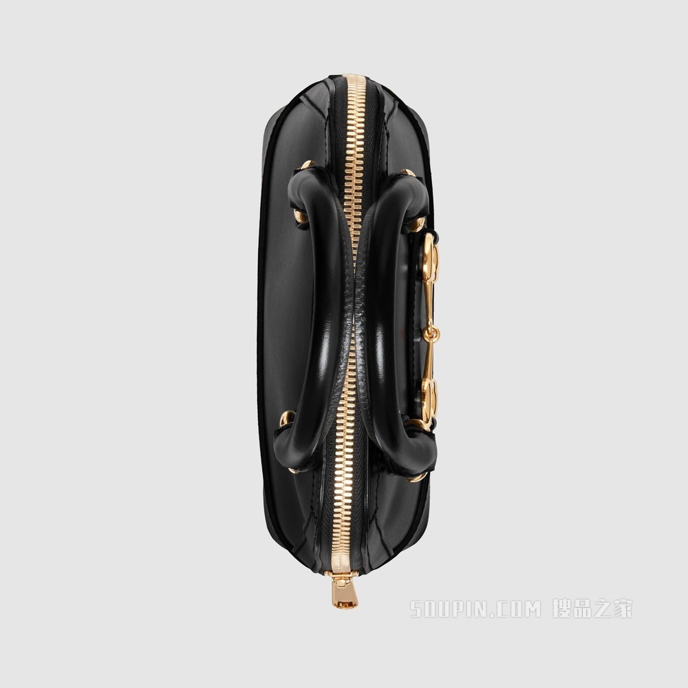 Gucci 马衔扣1955系列迷你手提包 黑色皮革
