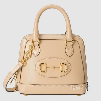 Gucci 马衔扣1955系列迷你手提包 米色皮革
