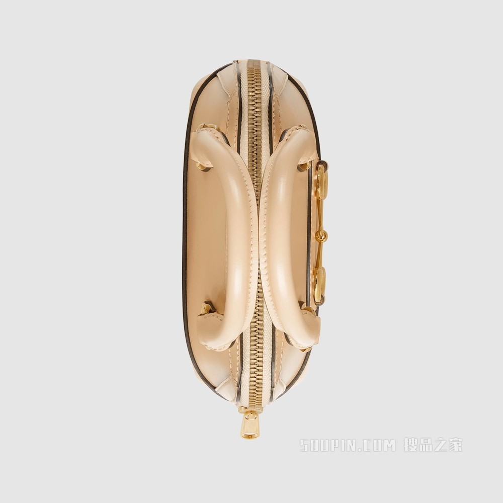 Gucci 马衔扣1955系列迷你手提包 米色皮革