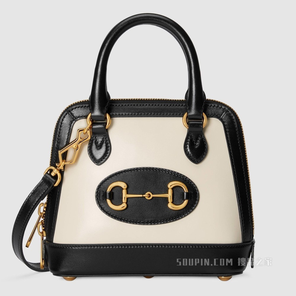 Gucci 马衔扣1955系列迷你手提包 白色皮革