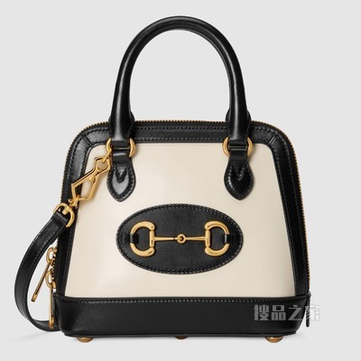 Gucci 马衔扣1955系列迷你手提包 白色皮革