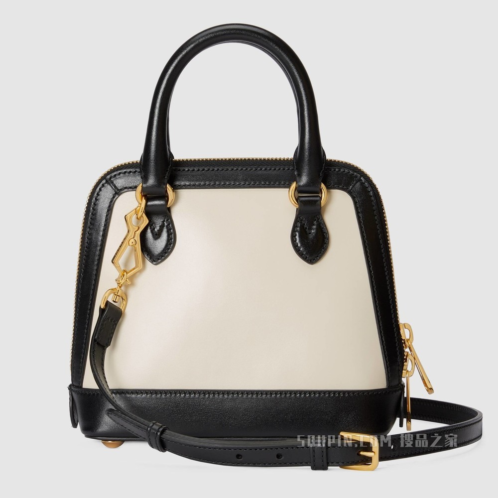 Gucci 马衔扣1955系列迷你手提包 白色皮革
