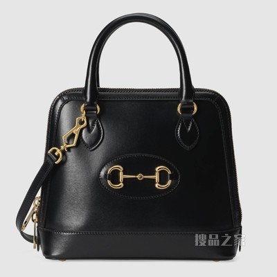 Gucci 马衔扣1955系列小号手提包 黑色皮革