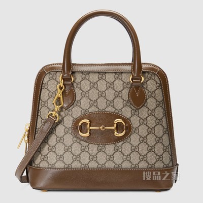 Gucci 马衔扣1955系列小号手提包 GG Supreme帆布