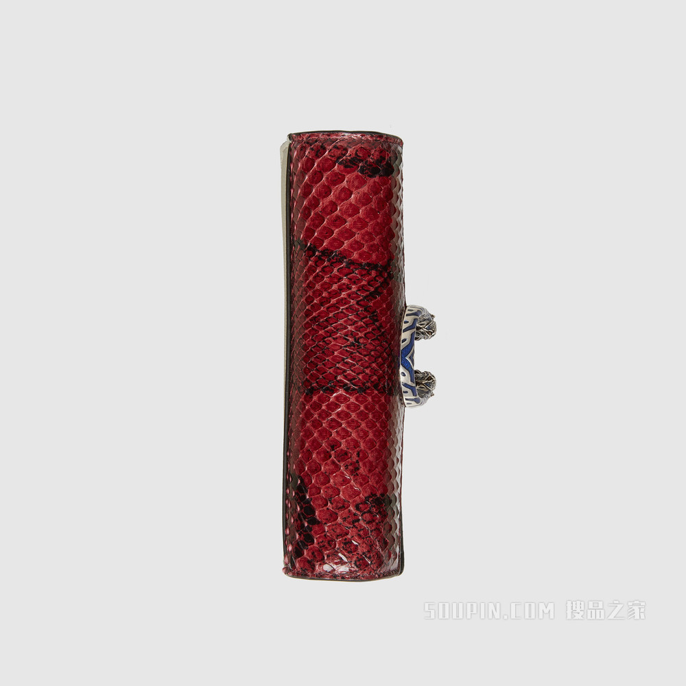 中国专享Dionysus系列蟒蛇皮迷你手袋 红色蟒蛇皮和白色皮革