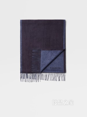 蓝色杰尼亚桑蚕丝围巾