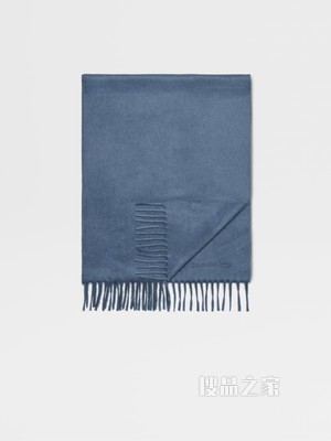 蓝绿色山羊绒围巾