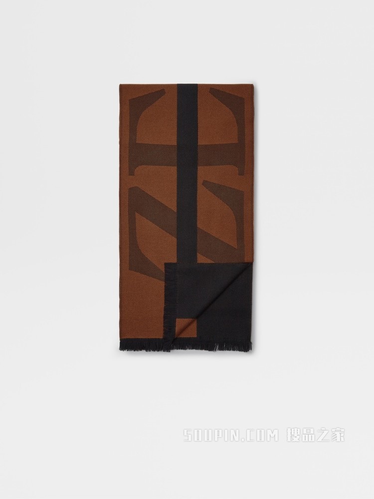 骆马色黑色 Techmerino™ 羊毛围巾
