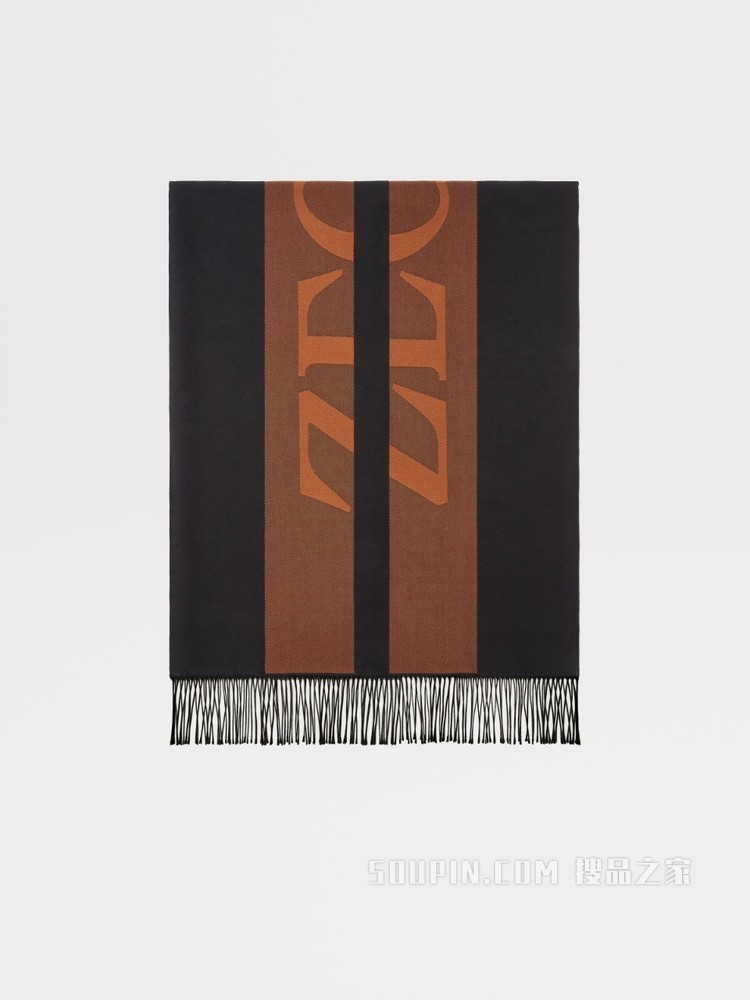 骆马色黑色 Techmerino™ 羊毛毯