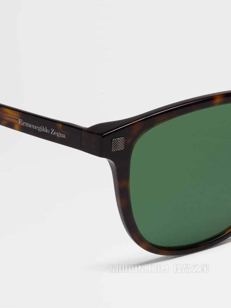 Leggerissimo亮面深哈瓦那色醋酸纤维太阳镜