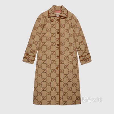 饰超级双G图案帆布大衣 米色和乌木色