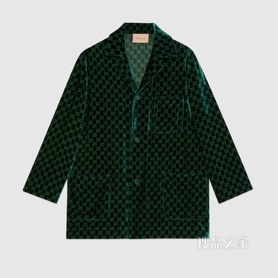 GG天鹅绒衬衫 翠绿色